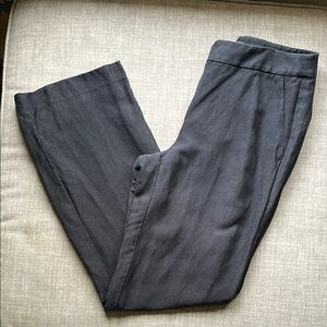 Ann Taylor LOFT Black Linen Blend Pants Straight Leg Size 8